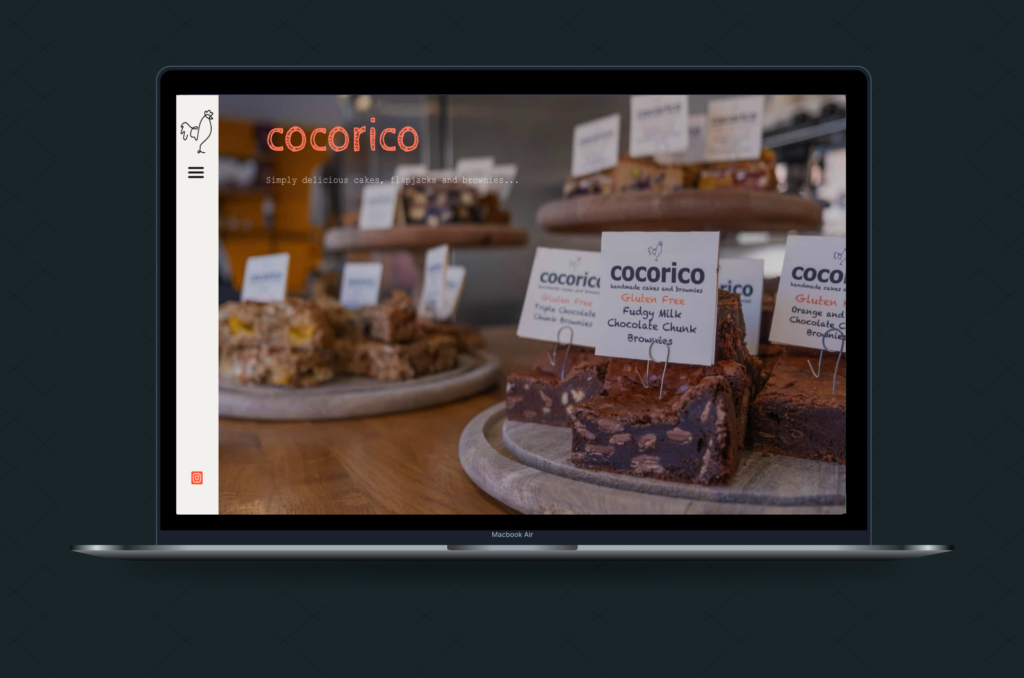 A laptop with the cocorico website open, showcasing the new homepage for the website.